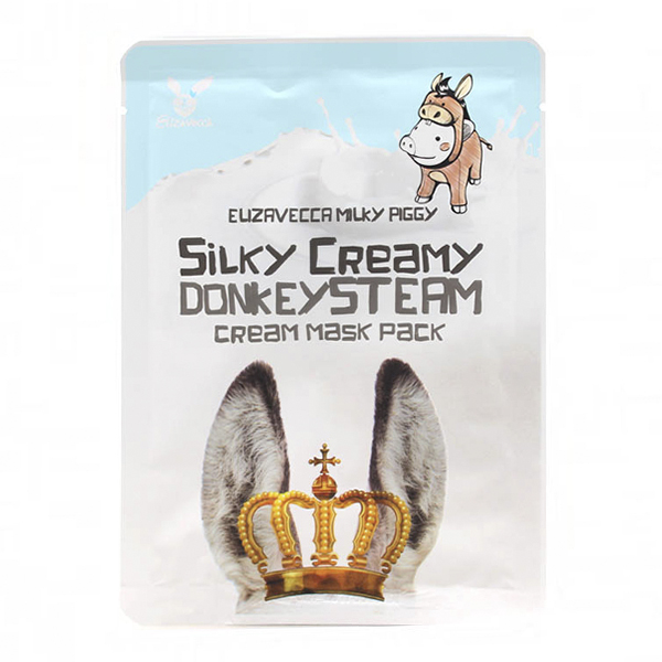 Тканевая маска с паровым кремом из молока ослиц Elizavecca Silky Creamy Donkey Steam Cream Mask Pack