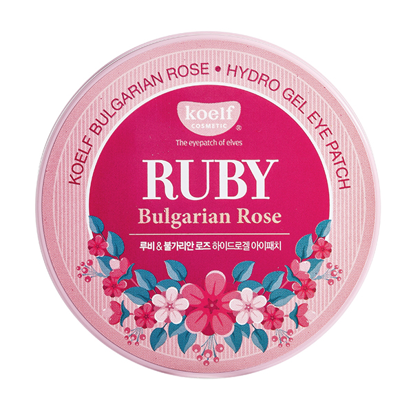 Гидрогелевые патчи с маслом болгарской розы 60шт Koelf Ruby Bulgarian Rose Hydrogel Eye Patch