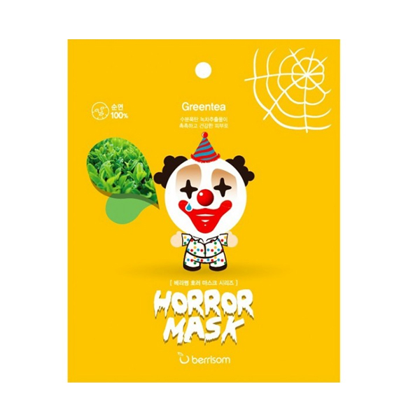Тканевая маска с зелёным чаем&nbsp; Berrisom Horror Green Tea Mask