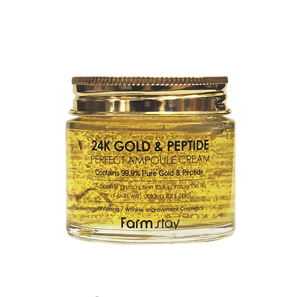 Ампульный крем с золотом и пептидами FarmStay 24K Gold & Peptide Perfect Ampoule Cream