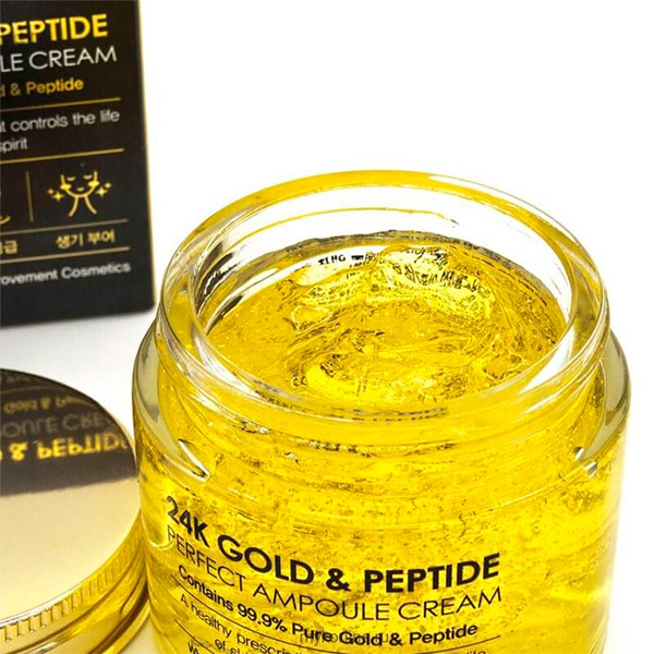 Ампульный крем с золотом и пептидами FarmStay 24K Gold & Peptide Perfect Ampoule Cream 69776189 - фото 2