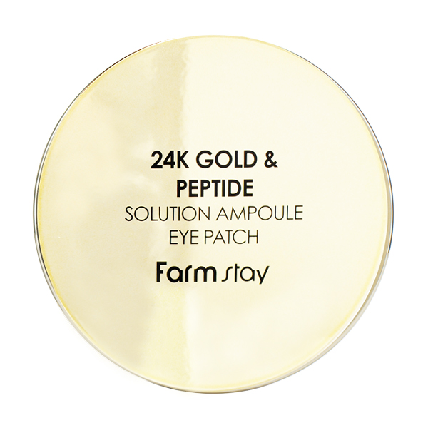Омолаживающие патчи для глаз с пептидами и золотом  FarmStay 24K Gold & Peptide Solution Ampoule Eye Patch