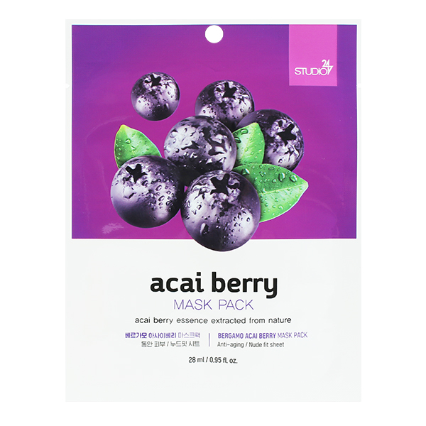 Тканевая маска с ягодами асаи&nbsp; Bergamo Acai Berry Mask Pack