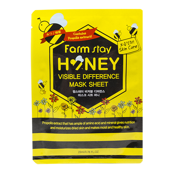 Тканевая маска для лица с мёдом FarmStay Visible Difference Mask Sheet Honey