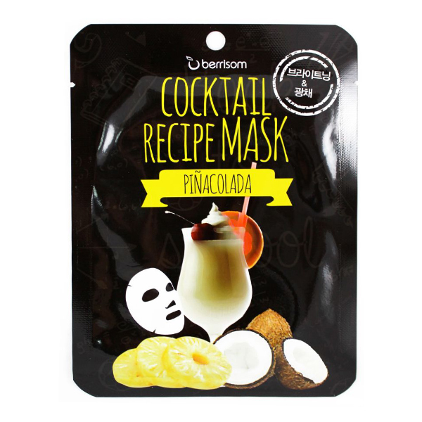 Тканевая маска с ананасом и кокосовой водой&nbsp; Berrisom Pina Colada Cocktail Recipe Mask