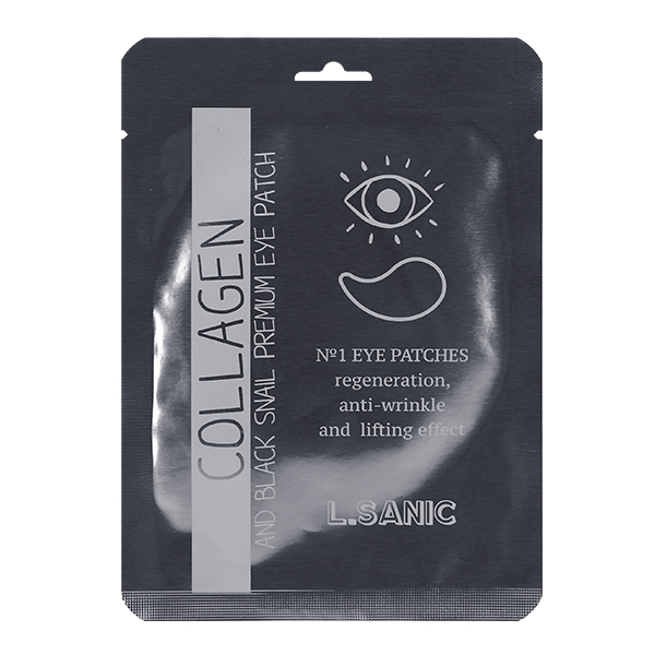 Омолаживающие патчи для глаз с коллагеном и муцином чёрной улитки (1 пара) L.Sanic Collagen Аnd Black Snail Premium Eye Patch (Single)