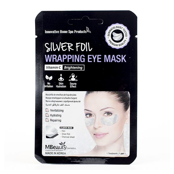 Фольгированные патчи для глаз с серебром (1 пара) MBeauty Silver Foil Wrapping Eye Mask