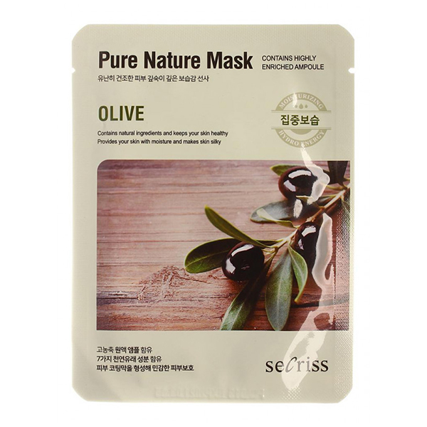 Тканевая маска с оливой  Anskin Secriss Pure Nature Olive Mask Pack