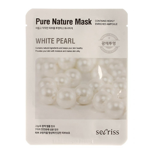 Тканевая маска с жемчугом  Anskin Secriss Pure Nature White Pearl Mask Pack