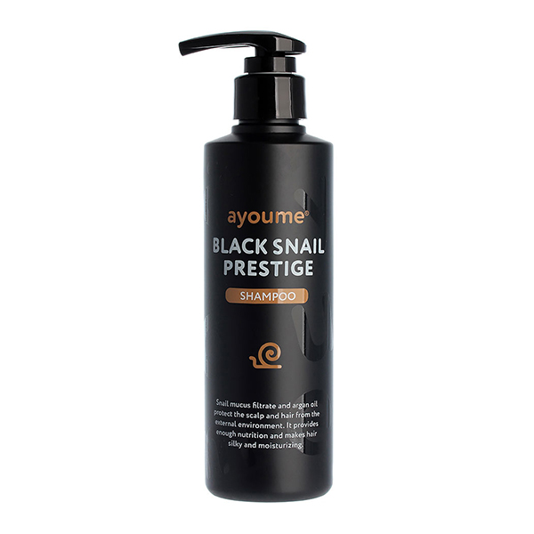 Восстанавливающий шампунь для волос с муцином чёрной улитки  Ayoume Black Snail Prestige Shampoo 34251665 - фото 1