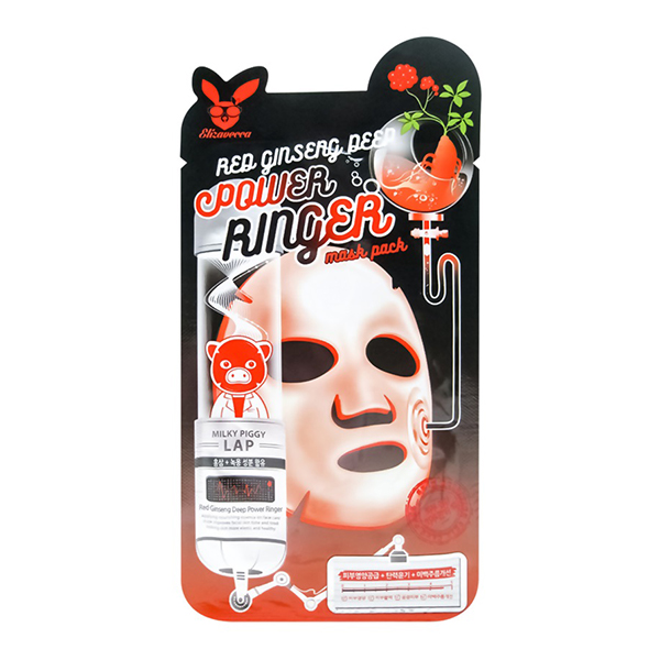 Тканевая маска с женьшенем  Elizavecca Red Ginseng Deep Power Ringer Mask Pack