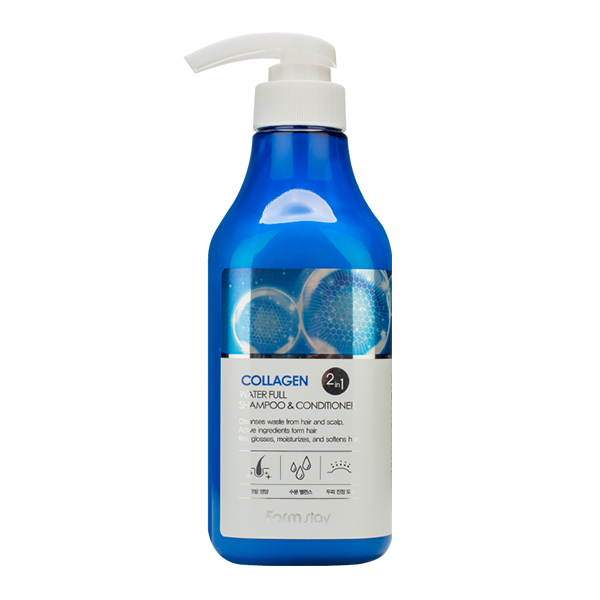 Увлажняющий шампунь-кондиционер с коллагеном  FarmStay Collagen Water Full Shampoo&Conditioner