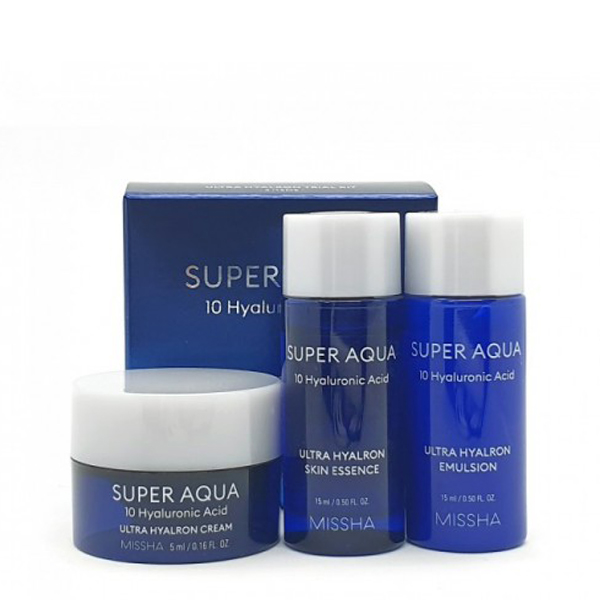 Набор миниатюр для ухода за кожей Missha Super Aqua 10 Hyaluronic Acid Trial Kit