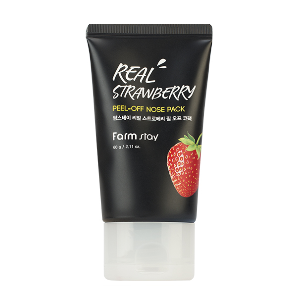 Очищающая маска-плёнка от чёрных точек с клубникой  FarmStay Real Strawberry Peel-off Nose Pack