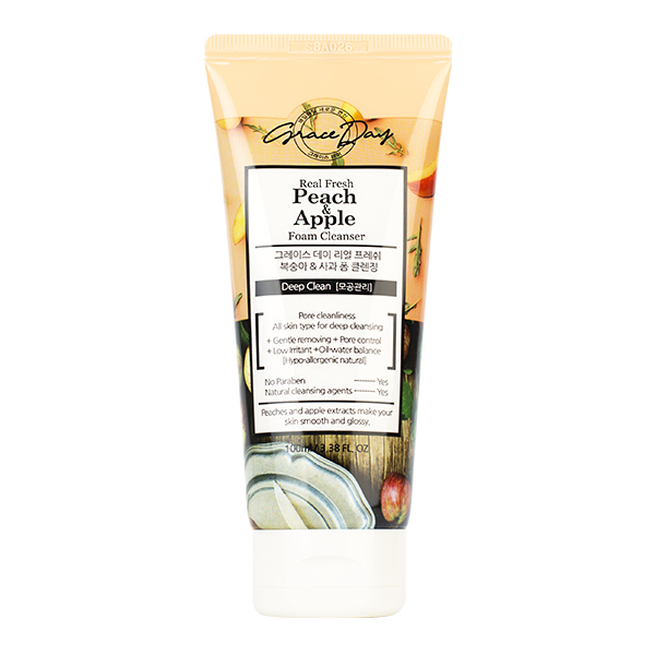 Глубоко очищающая пенка для умывания с экстрактами персика и яблока Grace Day Real Fresh Peach & Apple Foam Cleanser 46652666