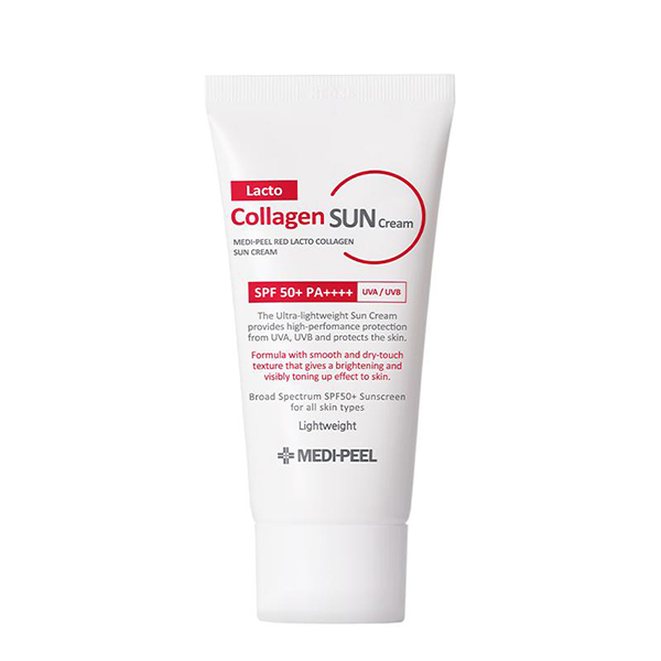 Солнцезащитный крем с коллагеном и бифидобактериями  MEDI-PEEL Red Lacto Collagen Sun Cream SPF50+ PA++++ 09347707 - фото 1