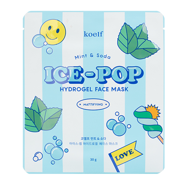 Освежающая гидрогелевая маска с мятой и содой  Koelf Ice-Pop Hydrogel Face Mask Mint & Soda