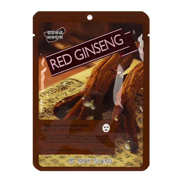 Тканевая маска с экстрактом женьшеня May Island Red Ginseng Real Essence Mask Pack