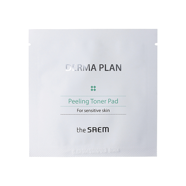 Успокаивающий пад для чувствительной кожи The Saem Derma Plan Peeling Toner Pad