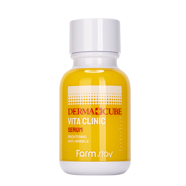 Витаминная сыворотка для сияния кожи  FarmStay DERMA CUBE Vita Clinic Serum