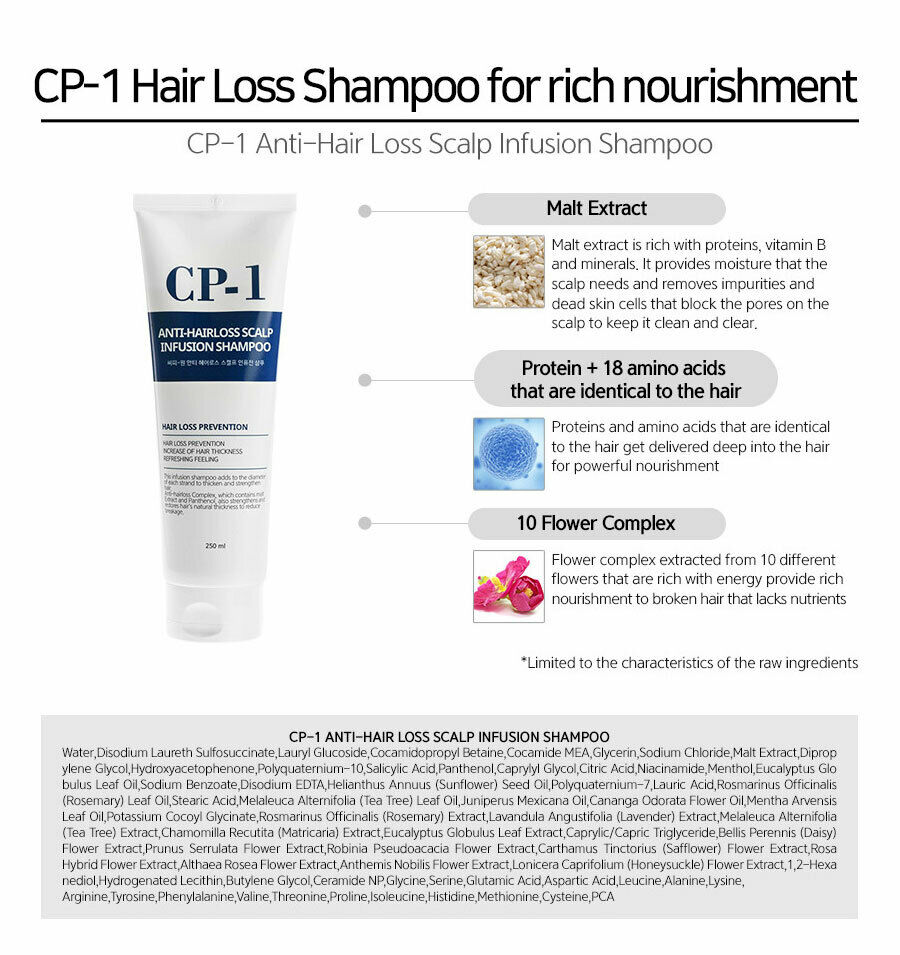 Шампунь против выпадения волос Esthetic House CP-1 Anti-Hair Loss Scalp Infusion Shampoo 50012357 - фото 4