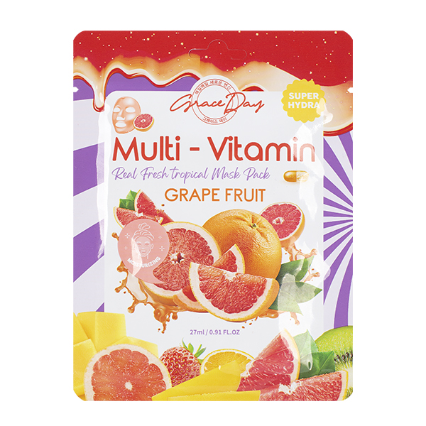 Тканевая маска с экстрактом грейпфрута Grace Day Multi-Vitamin Grape Fruit Mask Pack
