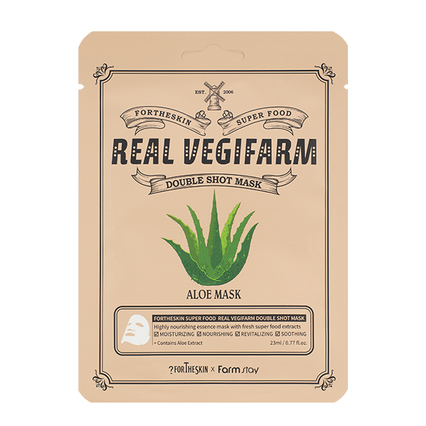 FarmStay FORTHESKIN Super Food Real Vegifarm Double Shot Mask-Aloe 98150287 - фото 1