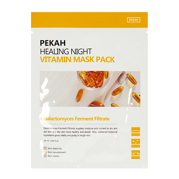 Вечерняя витаминная тканевая маска PEKAH Healing Night Vitamin Mask Pack