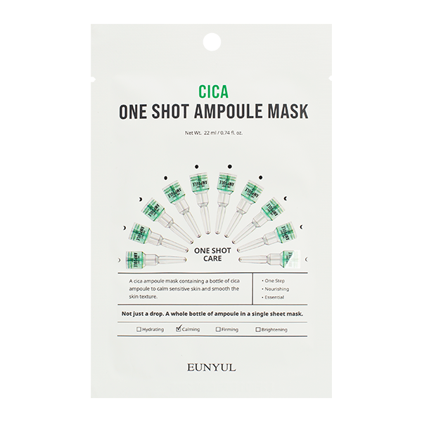 Тканевая маска для проблемной кожи с центеллой азиатской EUNYUL Cica One Shot Ampoule Mask