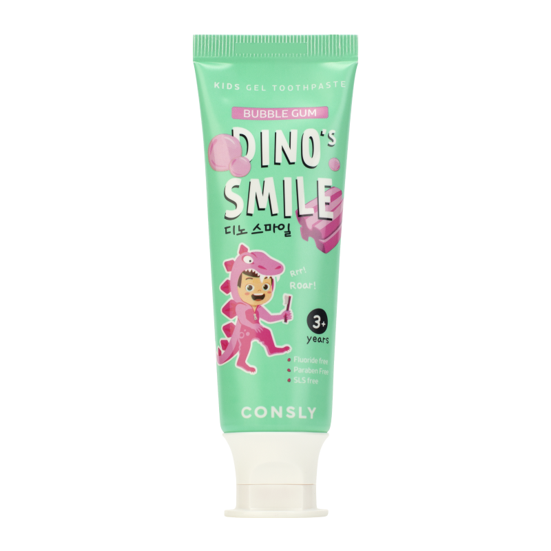 Детская зубная паста со вкусом жвачки Consly DINO's SMILE Kids Gel Toothpaste with Xylitol and Bubble Gum