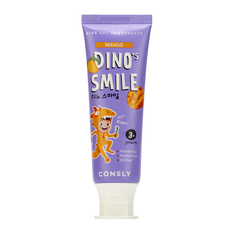 Детская зубная паста со вкусом манго Consly DINO's SMILE Kids Gel Toothpaste with Xylitol and Mango