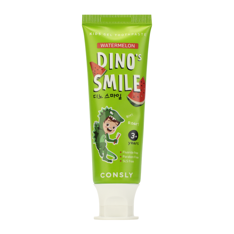 Детская зубная паста со вкусом арбуза Consly DINO's SMILE Kids Gel Toothpaste with Xylitol and Watermelon