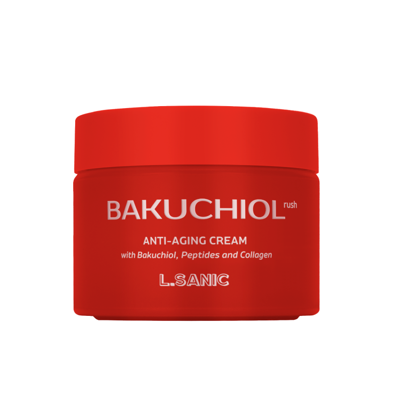 Купить Антивозрастной омолаживающий крем с бакучиолом, пептидами и коллагеном L.Sanic Bakuchiol Rush Anti-Aging Cream, L'Sanic