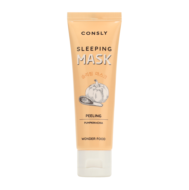 Обновляющая энзимная ночная пилинг-маска с экстрактами тыквы и семян чиа Consly Wonder Food Pumpkin and Chia Peeling Sleeping Mask