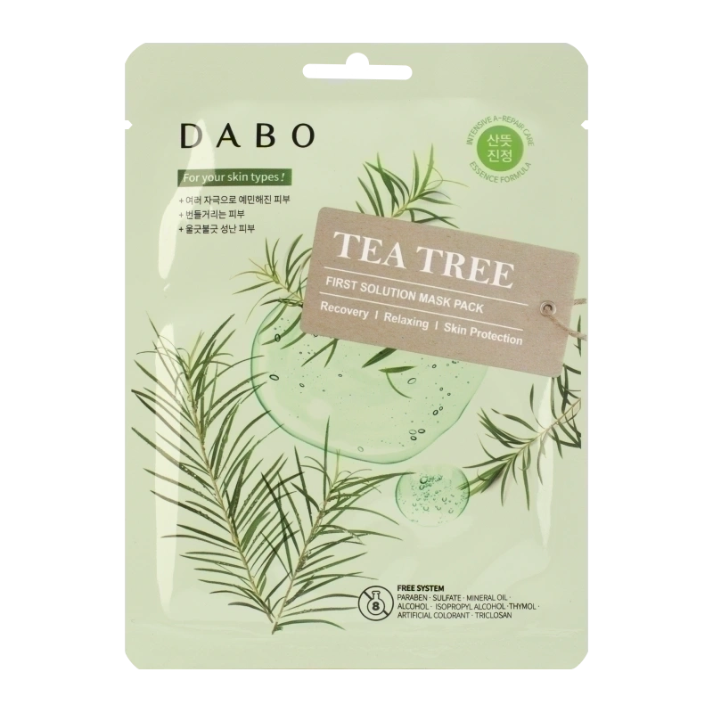 Тканевая маска для лица с экстрактом чайного дерева DABO First Solution Mask Pack Tea Tree