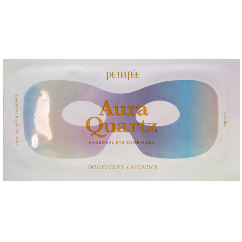 Гидрогелевая маска для области вокруг глаз с жемчужной пудрой PETITFEE Aura Quartz Hydrogel Eye Zone Mask Iridescent Lavender
