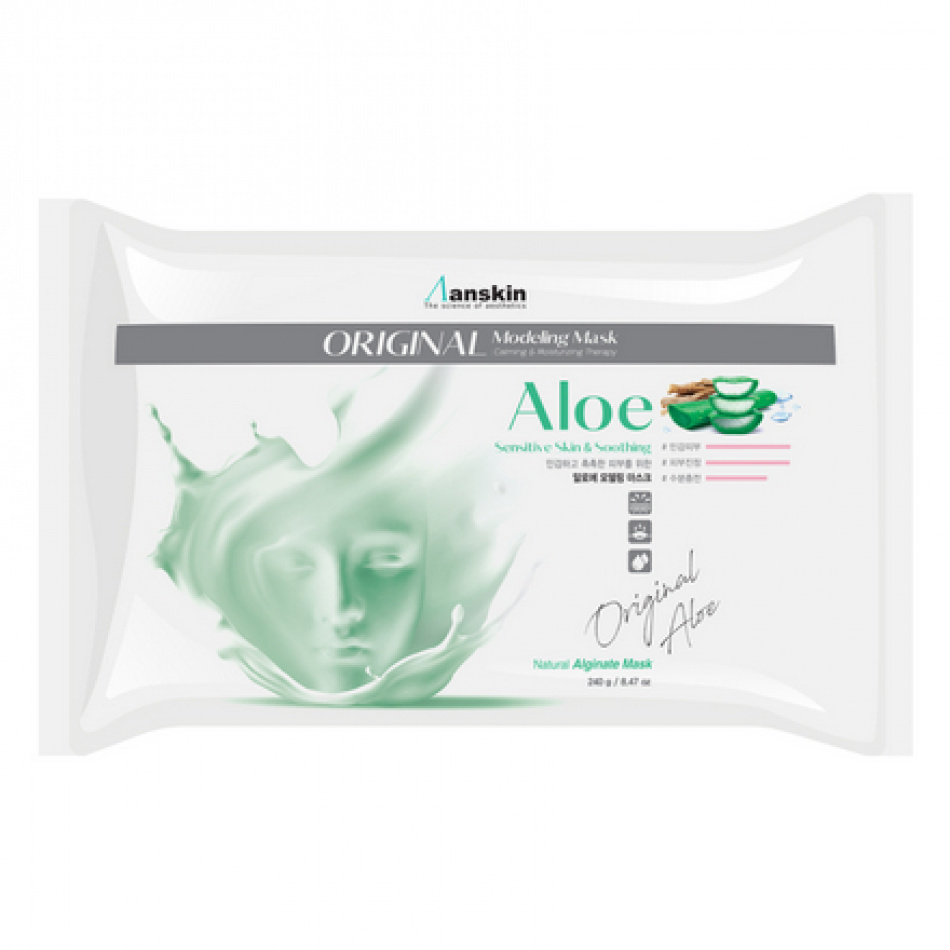 Альгинатная маска с экстрактом алоэ успокаивающая 240г Anskin Aloe Modeling Mask (Refill) 29791666