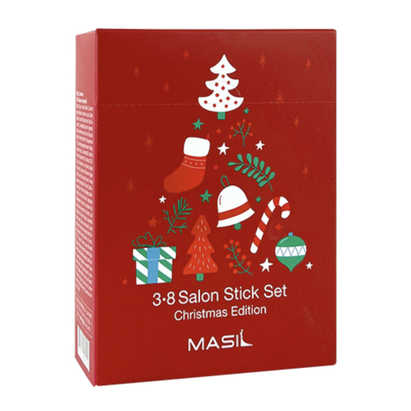 Рождественский набор восстанавливающих саше для волос 20 шт Masil 3-8 Salon Stick Set Christmas Edition