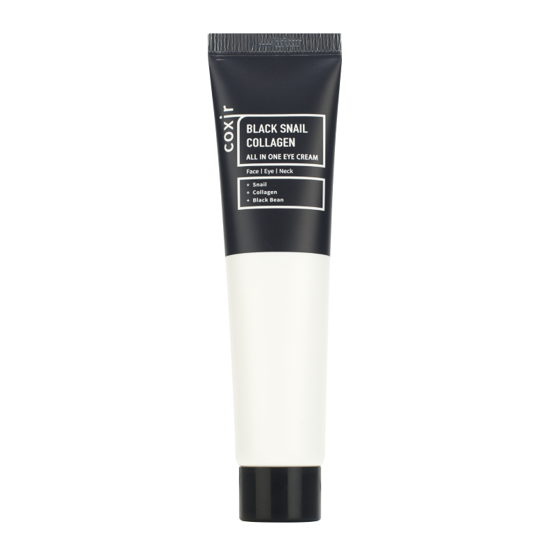 Укрепляющий крем для глаз с муцином улитки Coxir Black Snail Collagen All In One Eye Cream