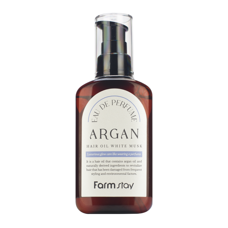 Аргановое масло для волос с ароматом белого мускуса FarmStay EAU DE Perfume Argan Hair Oil White Musk