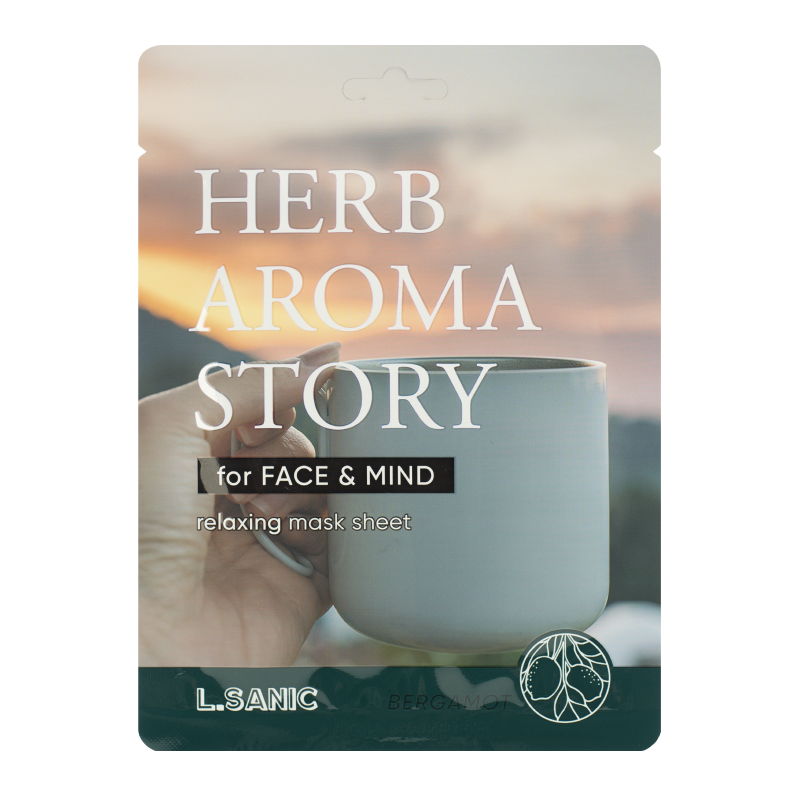 Тканевая маска с экстрактом бергамота и эффектом ароматерапии L.Sanic Herb Aroma Story Bergamot Relaxing Mask Sheet