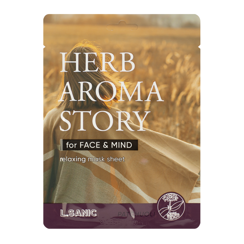 Тканевая маска с экстрактом пачули и эффектом ароматерапии L.Sanic Herb Aroma Story Patchouli Relaxing Mask Sheet