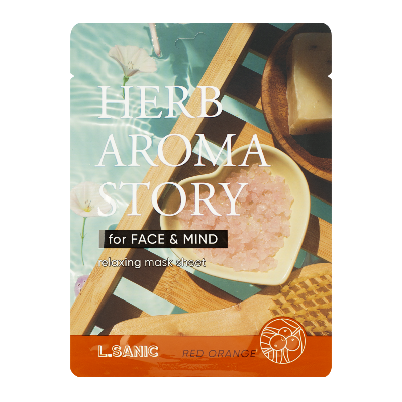 Тканевая маска с экстрактом красного апельсина и эффектом ароматерапии L.Sanic Herb Aroma Story Red Orange Relaxing Mask Sheet