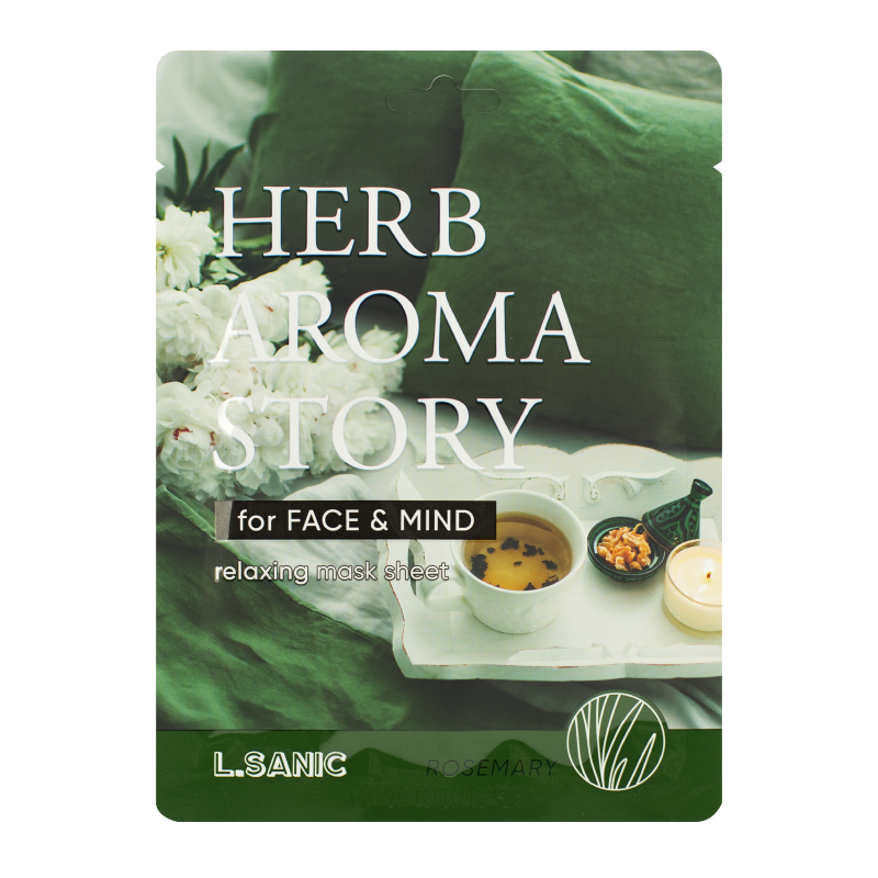 Тканевая маска с экстрактом розмарина и эффектом ароматерапии L.Sanic Herb Aroma Story Rosemary Relaxing Mask Sheet