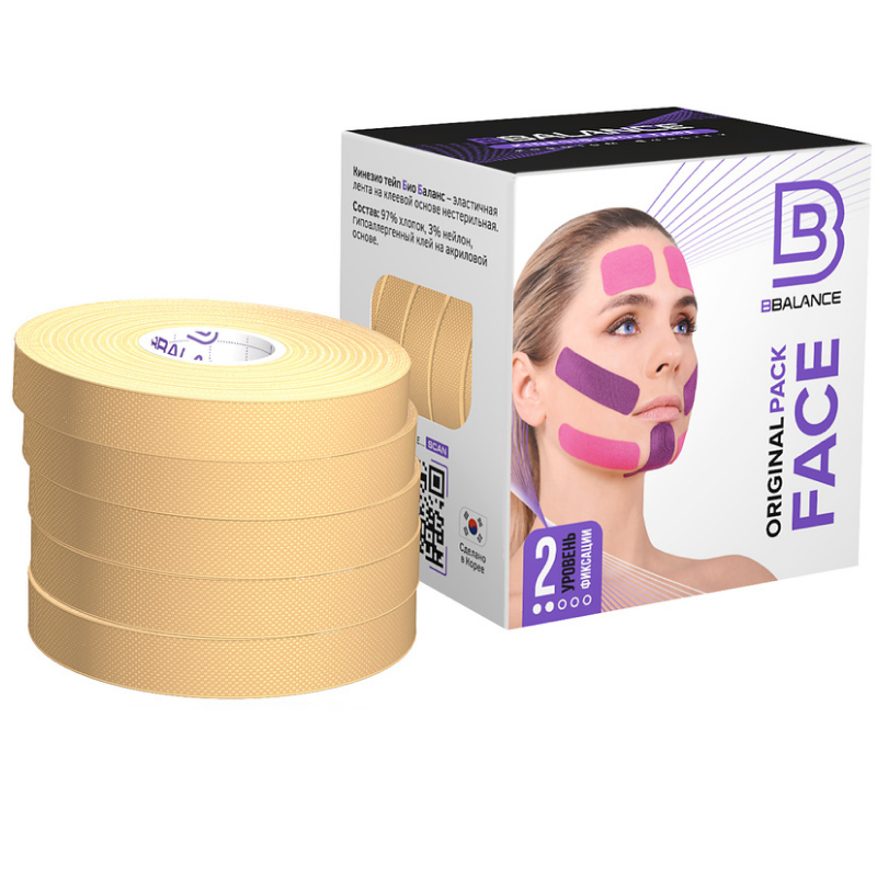 Набор кинезиотейпов для лица&nbsp; BBalance Face Pack 1 см*5 м (бежевый)