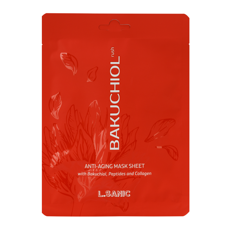 Антивозрастная омолаживающая тканевая маска с бакучиолом L.Sanic Bakuchiol Rush Anti-Aging Mask Sheet
