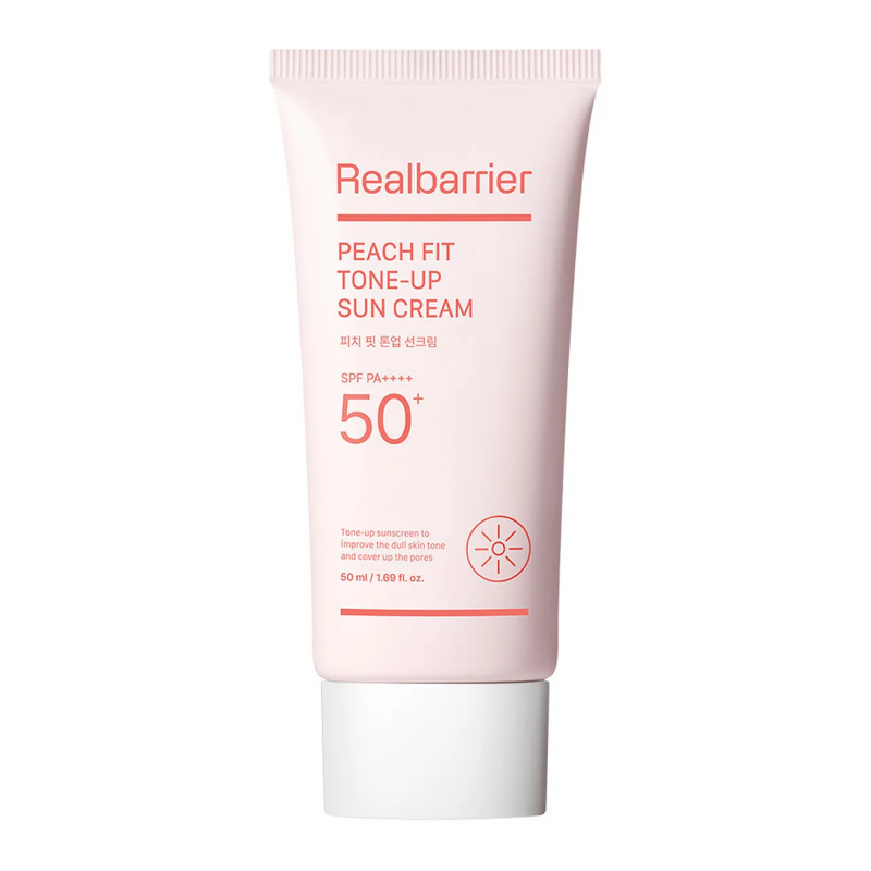 Тонирующий солнцезащитный крем SPF50+ PA++++
 Real Barrier Peach Fit Tone-Up Sun Cream SPF50+ PA++++