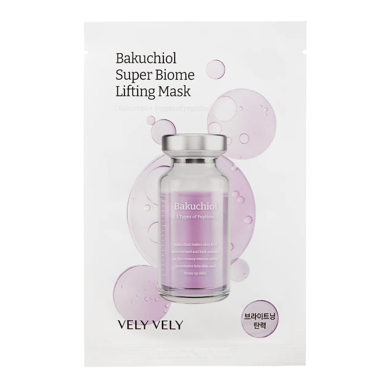 Лифтинг-маска с пептидами и бакучиолом Vely Vely Bakuchiol Super Biome Lifting Mask