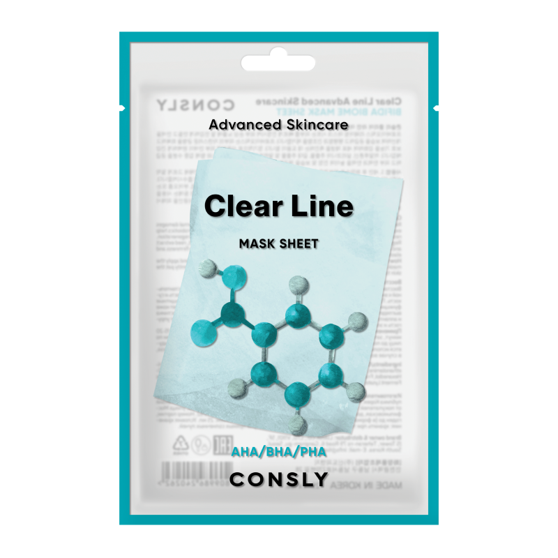 Выравнивающая тканевая маска с фруктовыми кислотами Consly Clear Line Advanced Skincare Fruit Acid Mask Sheet