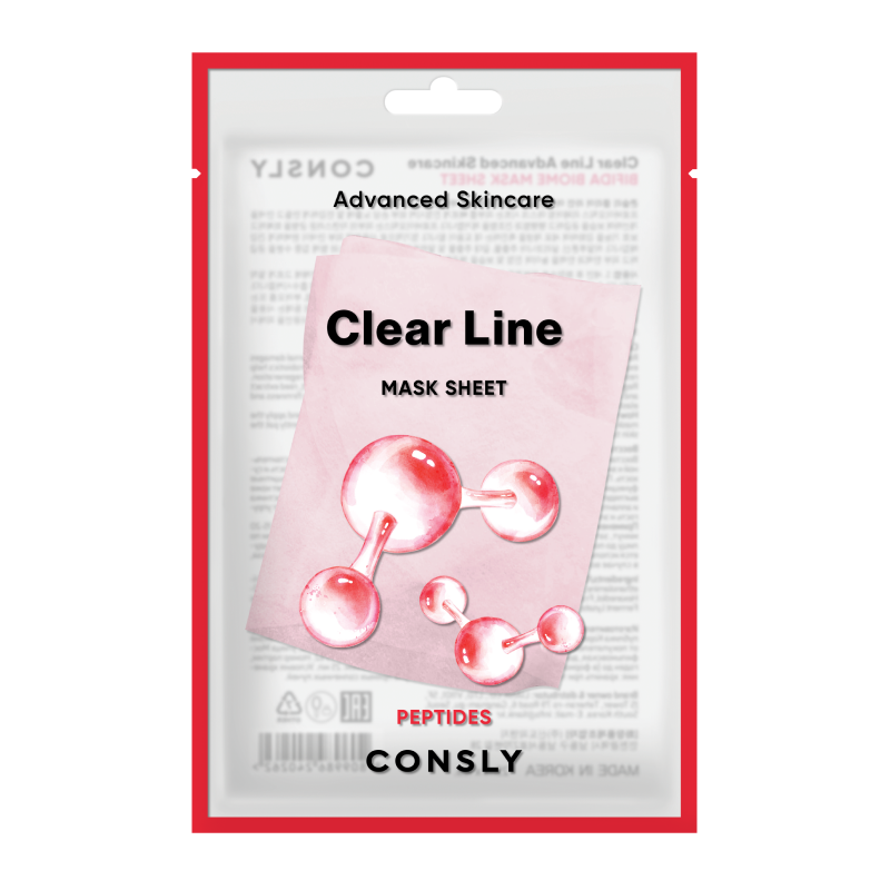 Антивозрастная тканевая маска с пептидами Consly Clear Line Advanced Skincare Peptides Mask Sheet